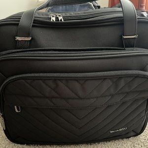 Women's Black Water Repellent Rolling Laptop Bag 15.6 inch